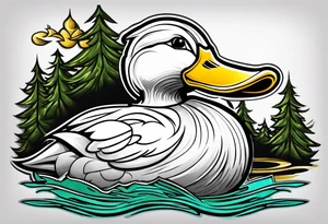 The university of Oregon duck mascot puddles tattoo idea