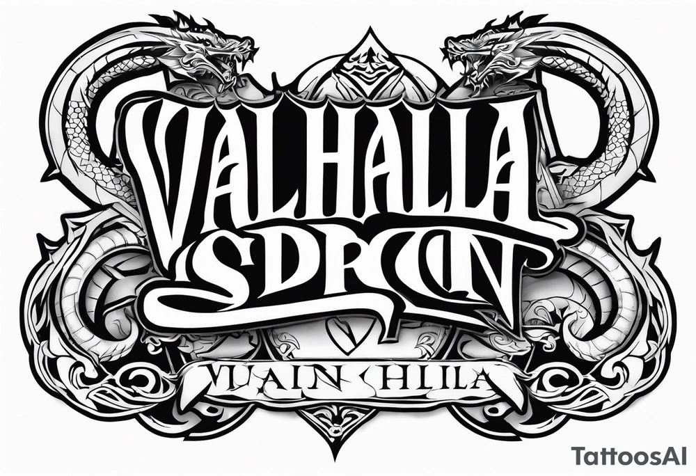 Valhalla dragon sword tattoo idea