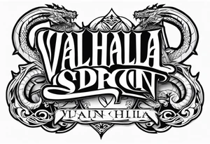 Valhalla dragon sword tattoo idea