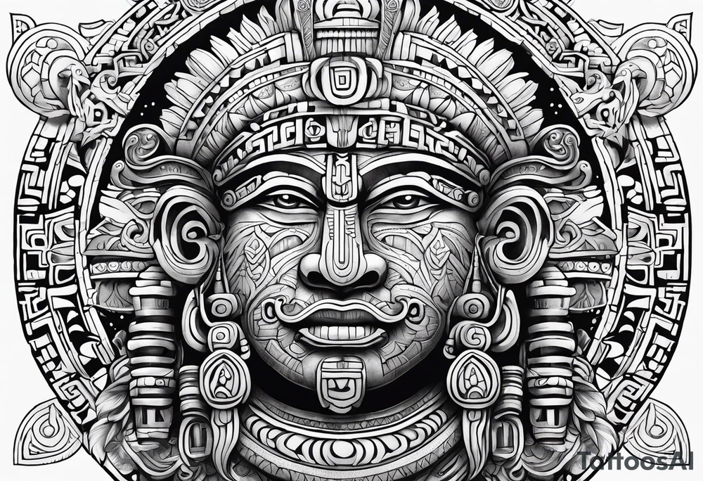 Mayan moon god tattoo idea