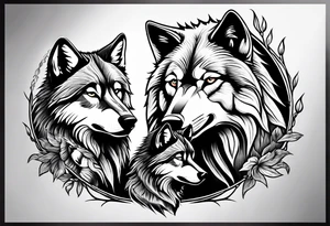 Wolfs and 4 cubs tattoo idea