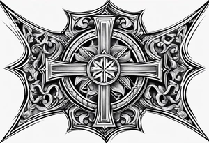 Maltese cross with Jesus in the middle tattoo idea