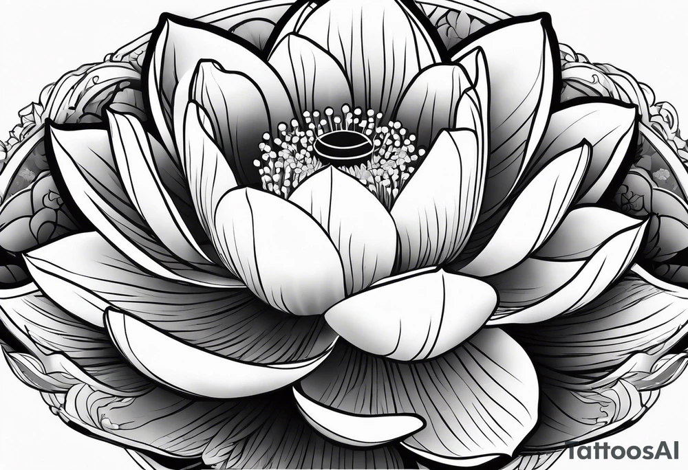 lotus flower in japanese tattoo style portrait tattoo idea