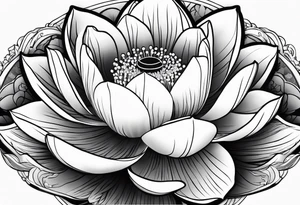 lotus flower in japanese tattoo style portrait tattoo idea