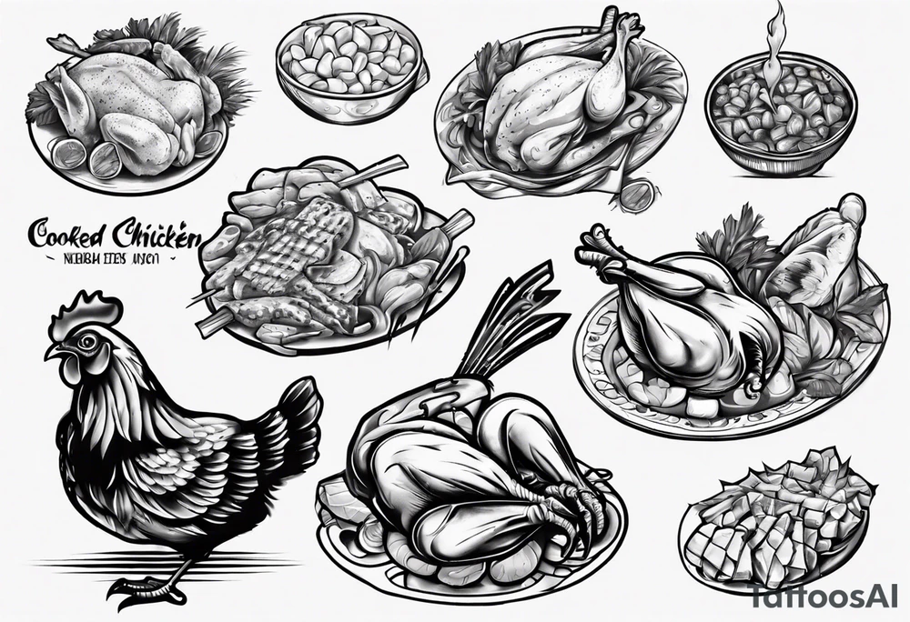 cooked chicken nibble tattoo idea