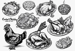 cooked chicken nibble tattoo idea