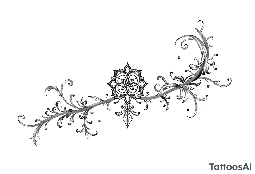 mytical shaman and mytolog style ornametn with ancient rhyme tattoo idea