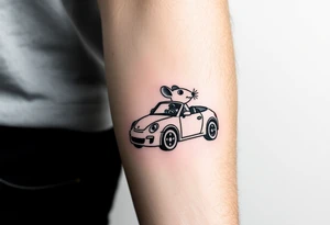 Mouse driving car tattoo idea