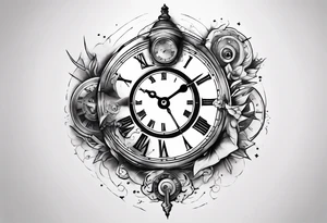 Generate a tattoo idea inspired by the concept of time and its fluidity, incorporating clockwork or hourglass imagery for a meaningful representation on the back of the forearm tattoo idea