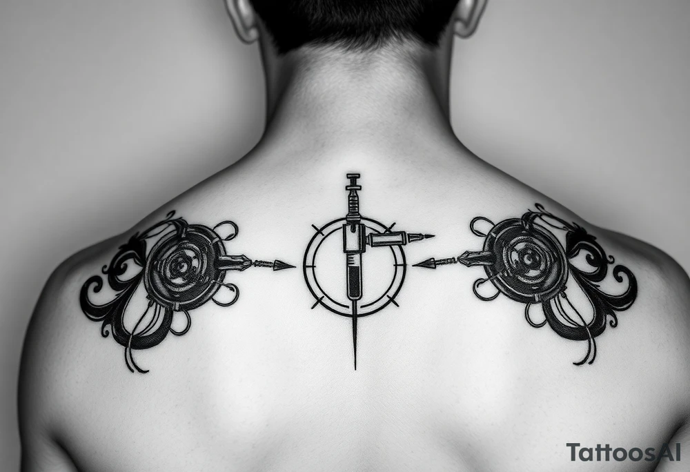 Testosterone injection site with circles tattoo idea