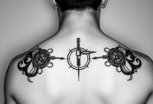 Testosterone injection site with circles tattoo idea
