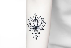 Lotus and Leo symbol tattoo idea