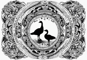 mandala in the Background with canadian goose in the front tattoo idea