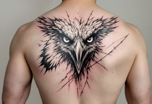 Fierce bird with all seeing gaze and sharp talons tattoo idea