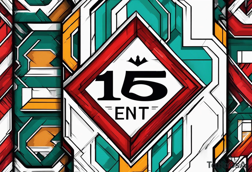 says "15ent" inside street sign tattoo idea