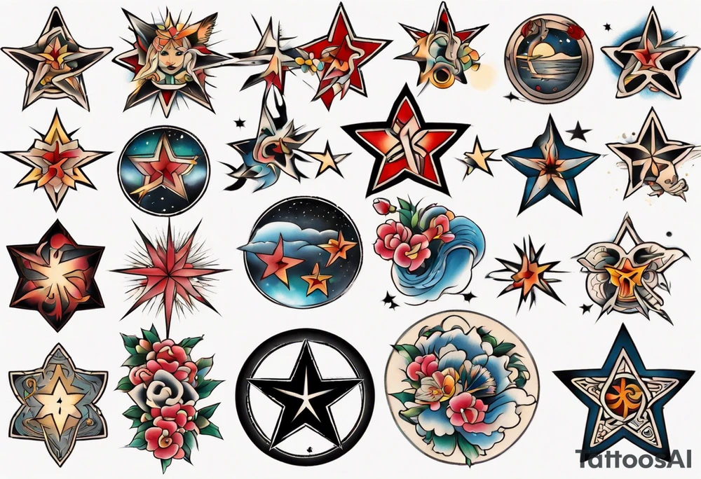 traditional Star tattoo tattoo idea