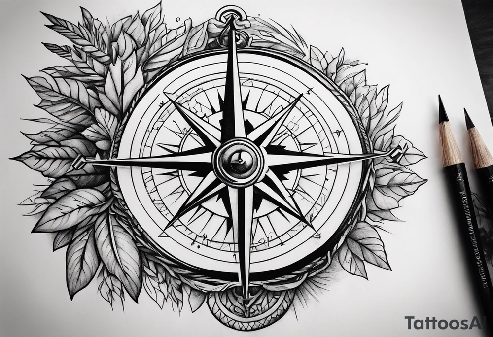roots compass tattoo idea