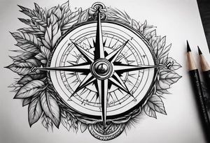 roots compass tattoo idea
