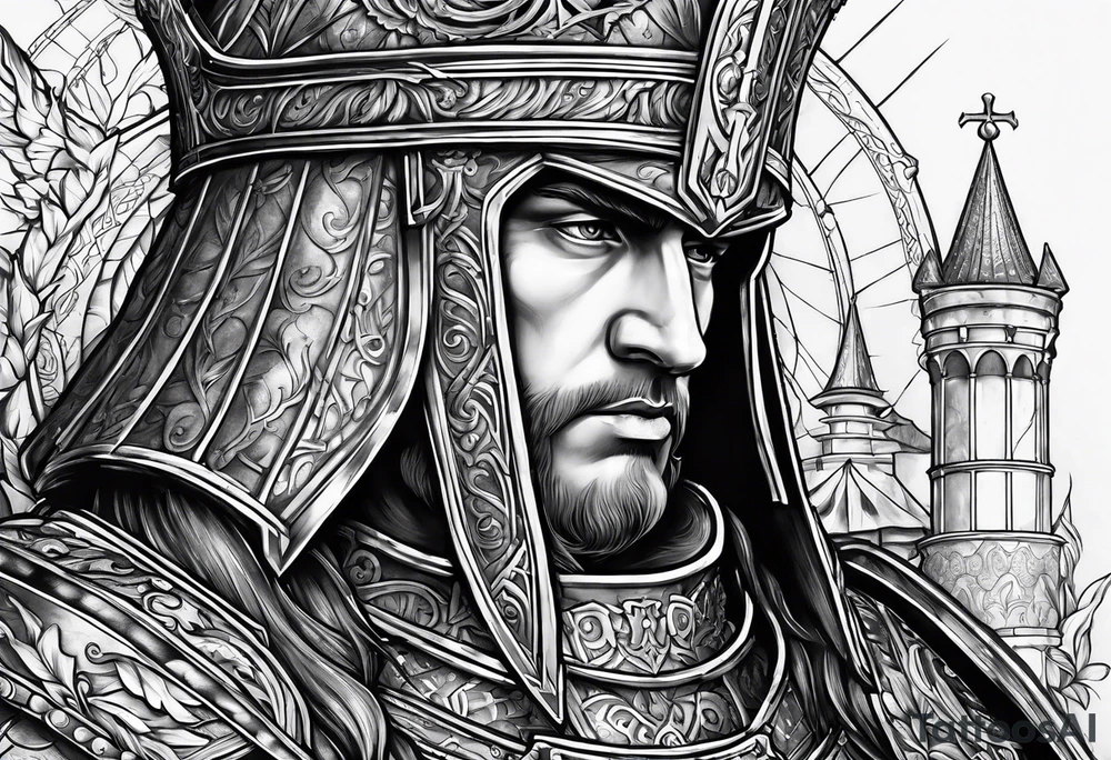charlemagne in armor tattoo idea
