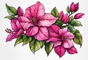 Bougainvillea branch tattoo idea