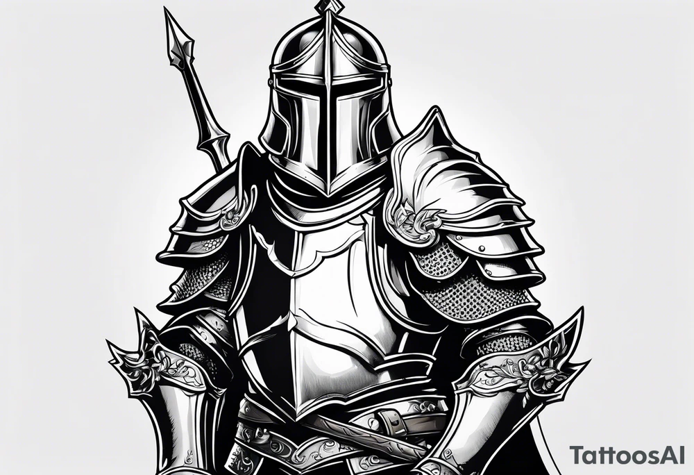 knight in heavy armor tattoo idea