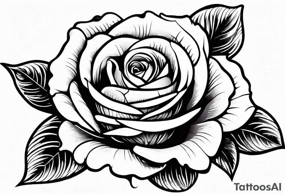 Rose stencil tattoo idea