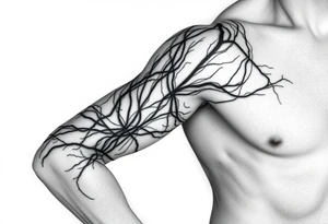 Lines that run across the veins, creating almost wound-like feel and is abstract linear. Almost paintbrush effects too. tattoo idea