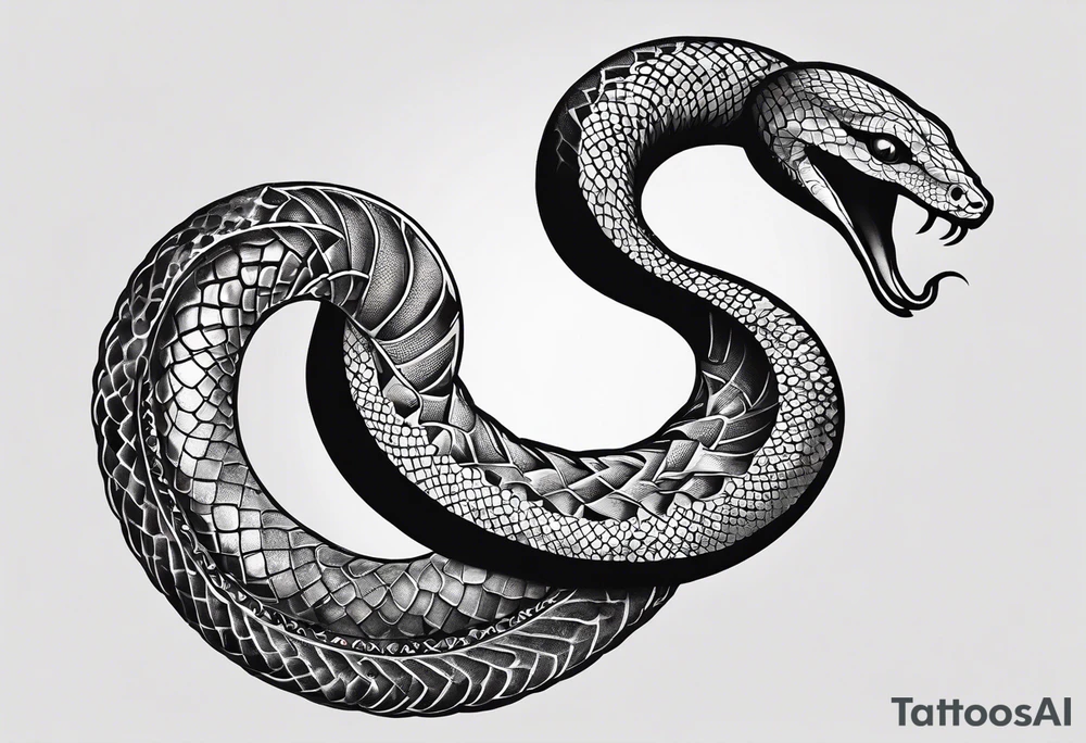 small snake wrapped around a crescent moon, simple and elegant, more moon than snake tattoo idea