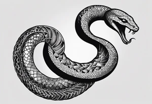 small snake wrapped around a crescent moon, simple and elegant, more moon than snake tattoo idea