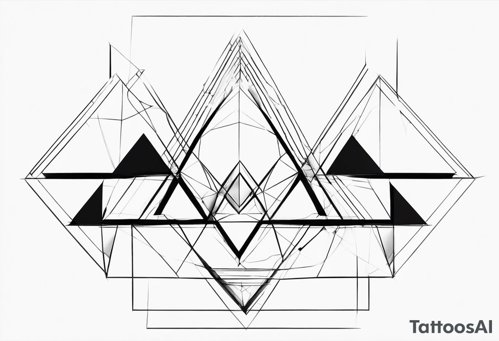 Fractal auto similar triangles centered and mirror left and right tattoo idea