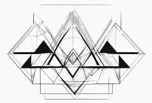 Fractal auto similar triangles centered and mirror left and right tattoo idea