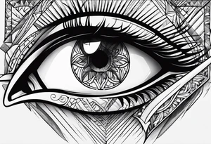 Empty eyes with a knife on it tattoo idea