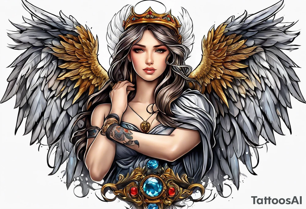Angel of protection tattoo idea