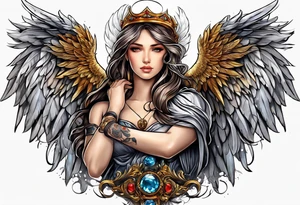 Angel of protection tattoo idea