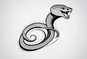 a snake cut i half coming out from black hole tattoo idea