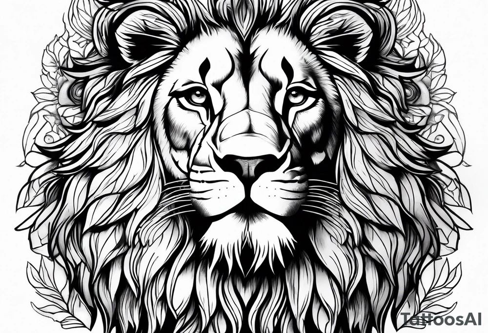 Lion face tattoo idea