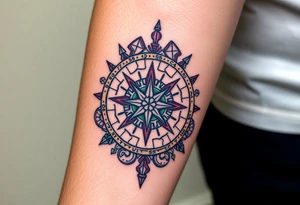 compass + Integrity + Courage + Love + Family tattoo idea