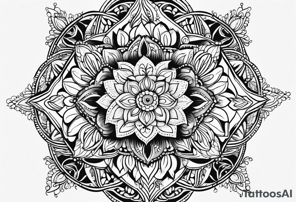cute mandala tattoo idea