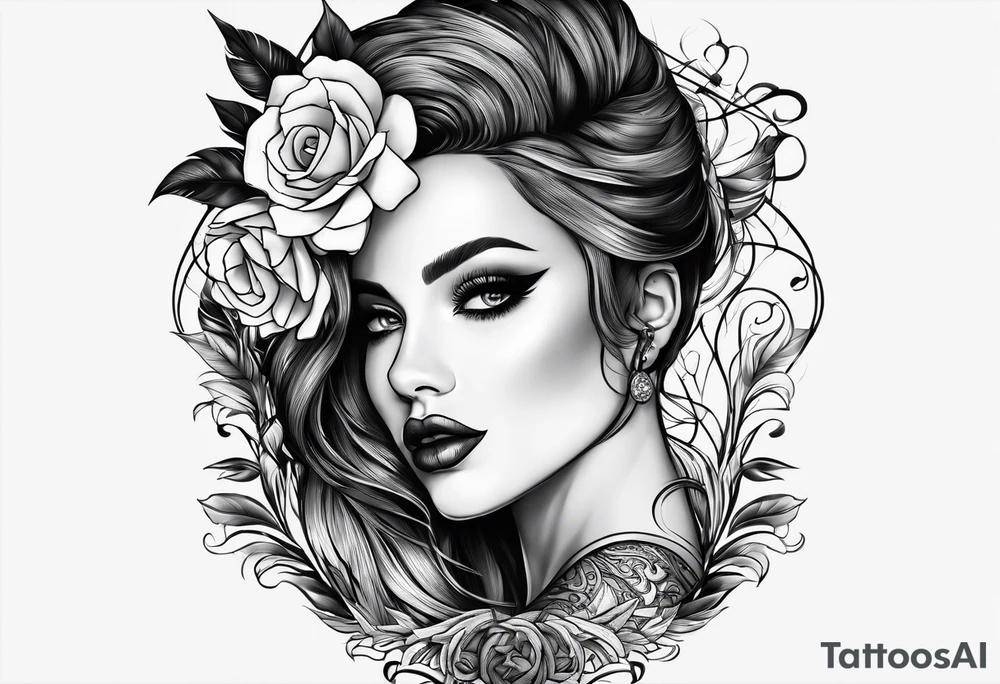 The words No vanity tattoo idea