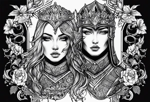 two knights in love tattoo idea
