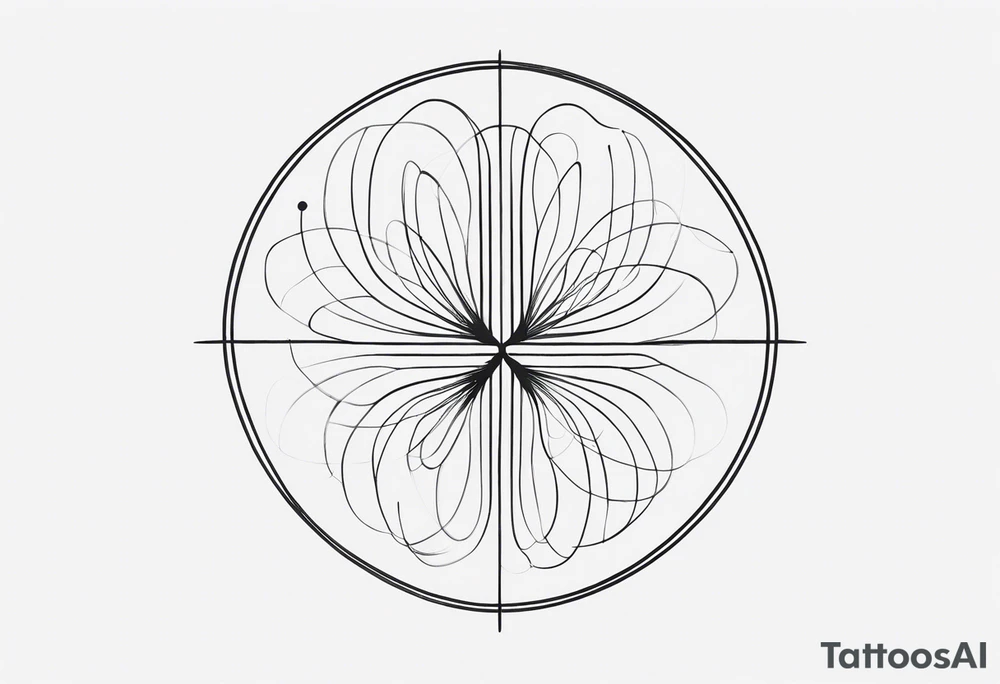 two thin, black lines that elegantly intertwine and then separate again. At the point of separation, the lines could end in a small circle or dot to represent tattoo idea