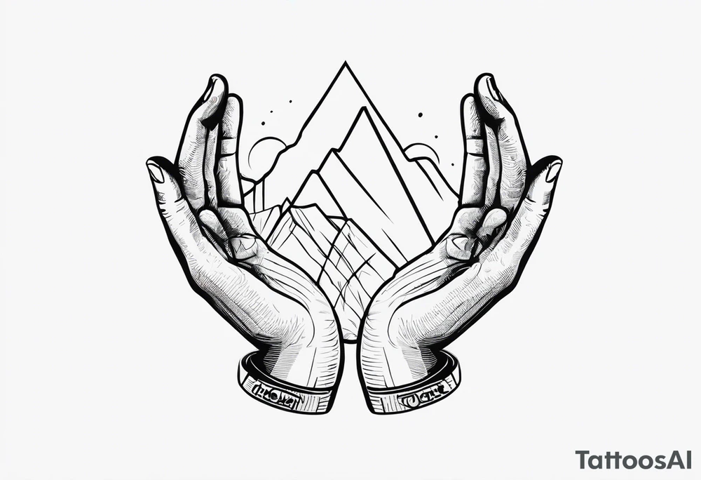 Rock music sign hands tattoo idea