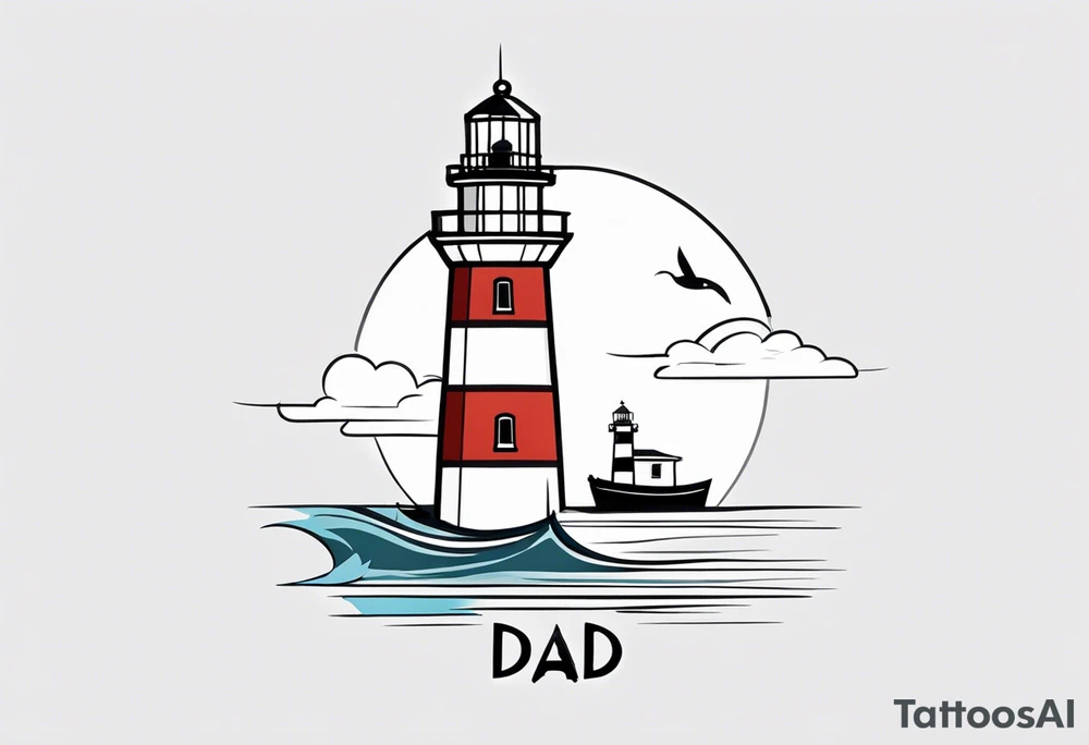Lighthouse that says "DAD" tattoo idea