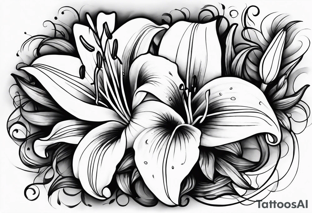 lilies growing tattoo idea