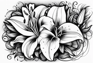 lilies growing tattoo idea