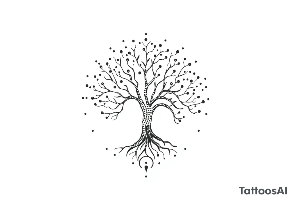 mystical tree of life tattoo idea