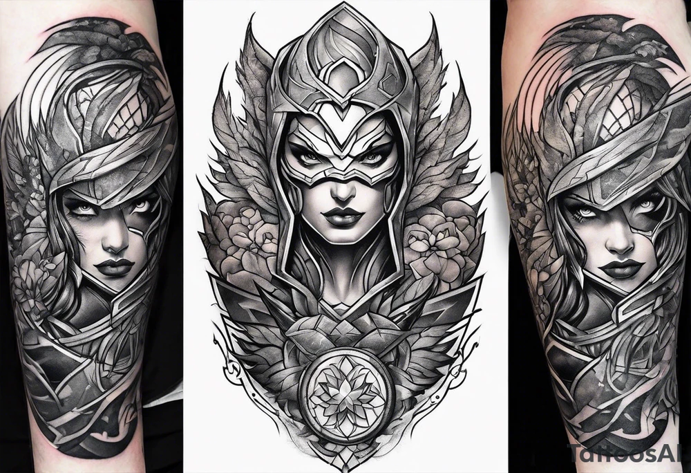 Marvel comic leg sleeve tattoo idea