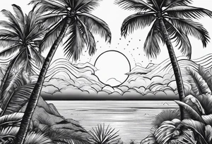 Beach Palm Trees tattoo idea