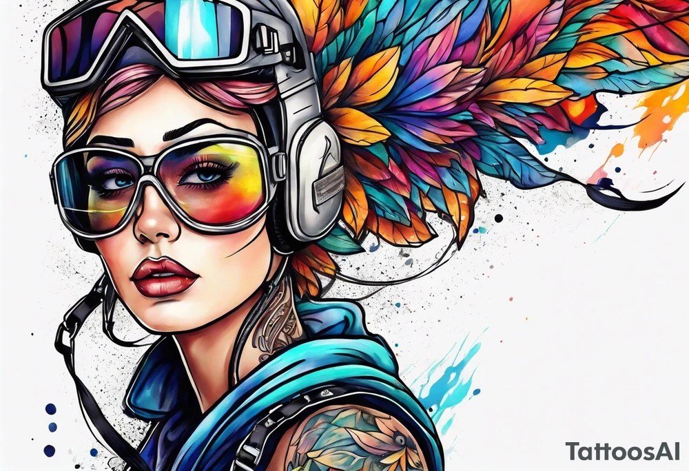 Woman skydiver tattoo idea