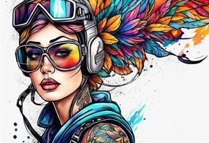 Woman skydiver tattoo idea